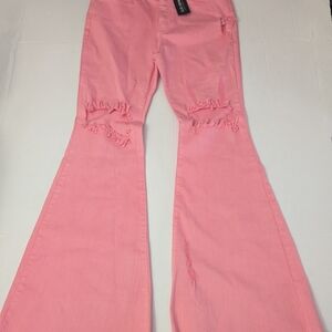 Pink Flared Women's Jeans